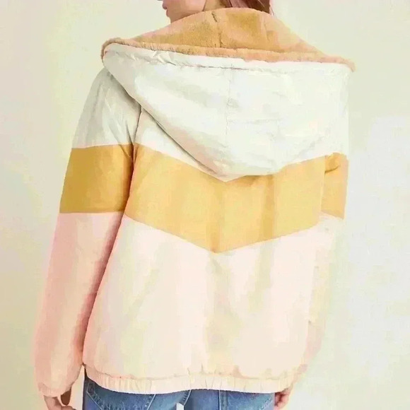 Anthropologie Kacie Colorblocked Reversible Fur Parka Size XXS - Picture 3 of 7